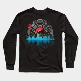 Shimmy Music Sky Space Outdoor Mountain Lineart Long Sleeve T-Shirt
